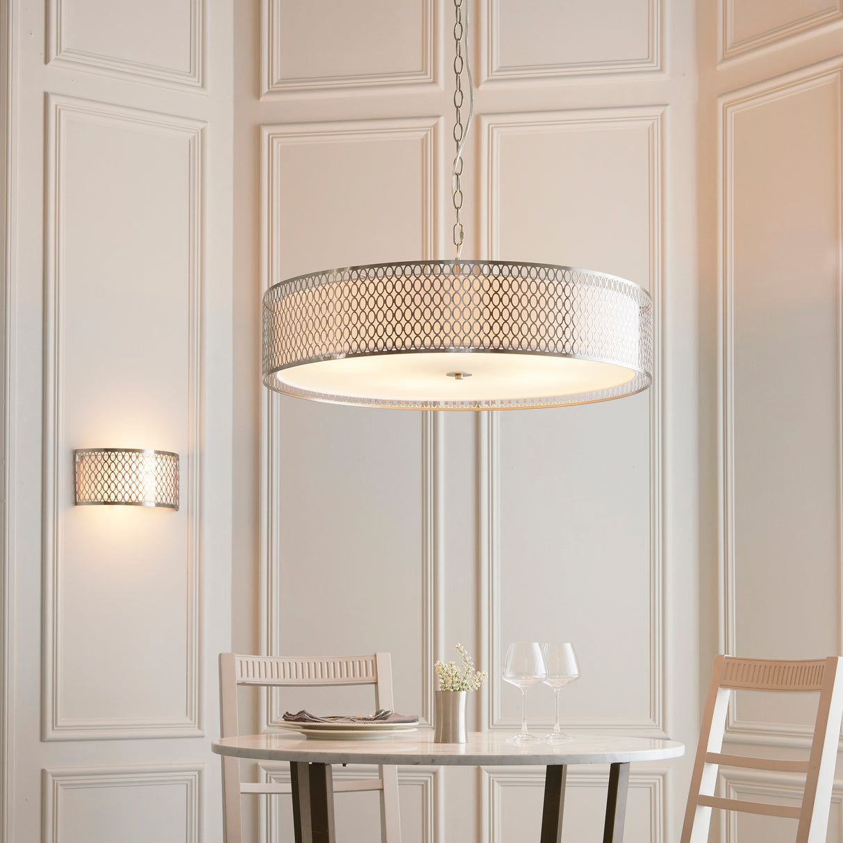 Endon Cordero Grand Pendant Satin Nickel