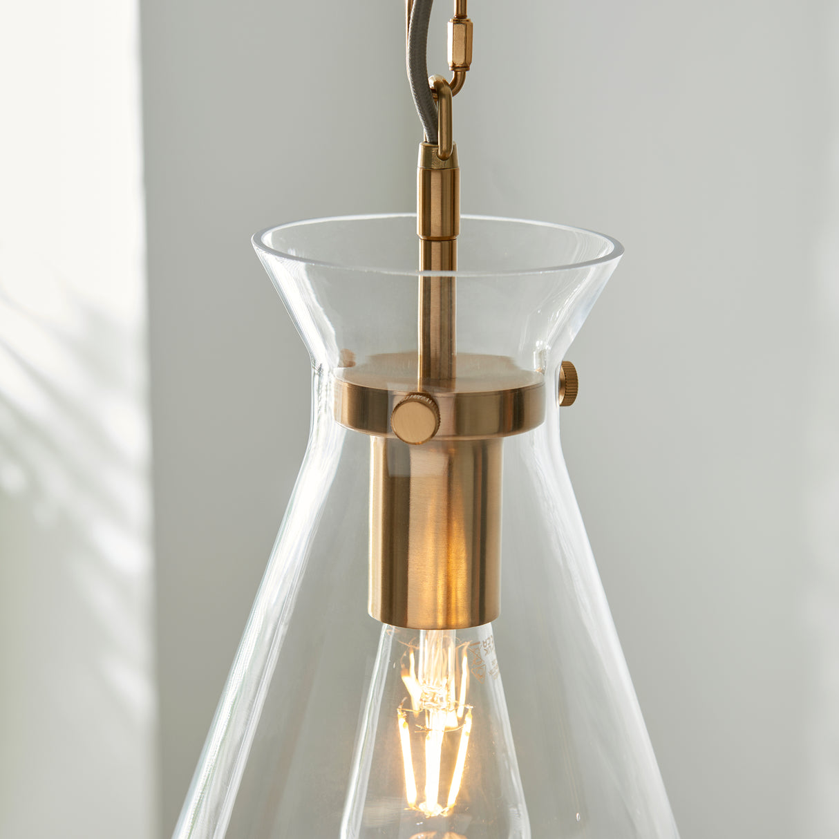 Endon Harlow Pendant Brushed Aged Brass