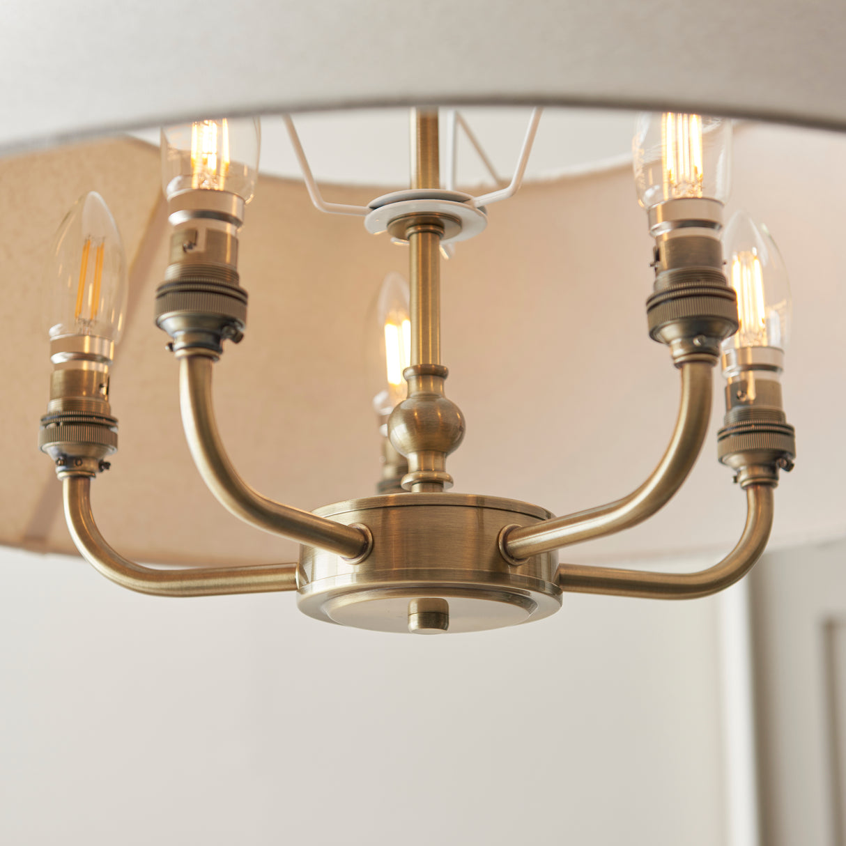 Endon Lille Pendant Chandelier Antique Brass