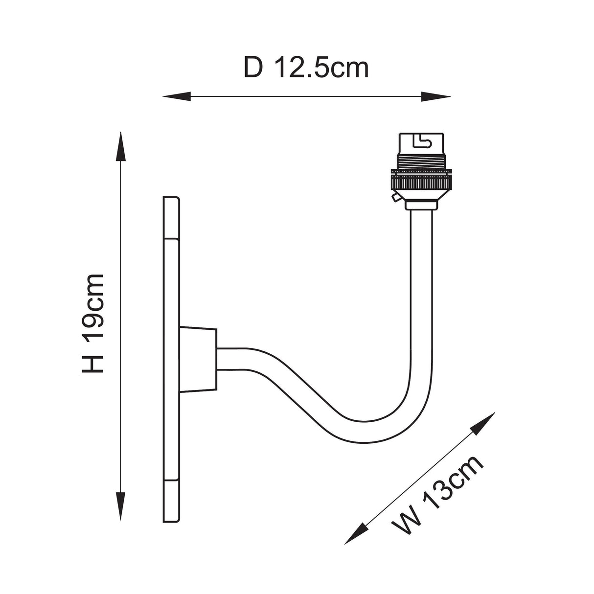 Endon Anvil Swan Wall Fitting Antique brass plate
