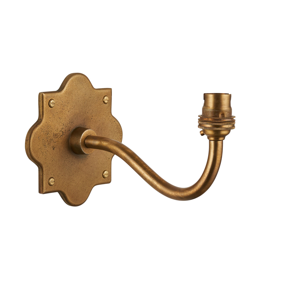 Endon Anvil Curve Wall Bracket Antique brass plate
