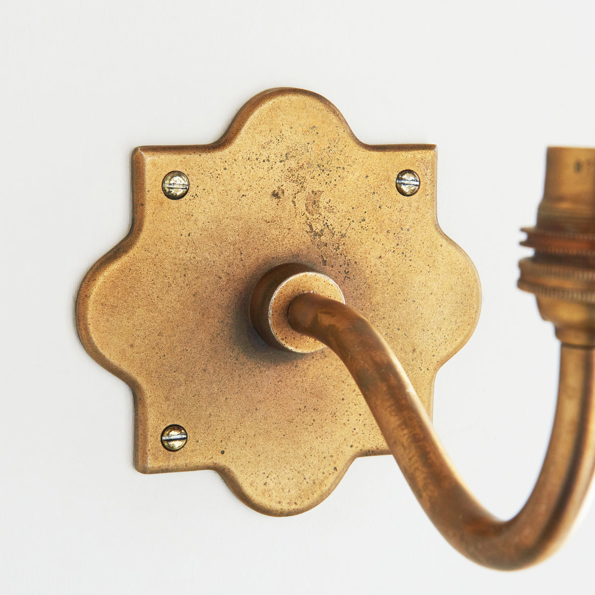 Endon Anvil Curve Wall Bracket Antique brass plate