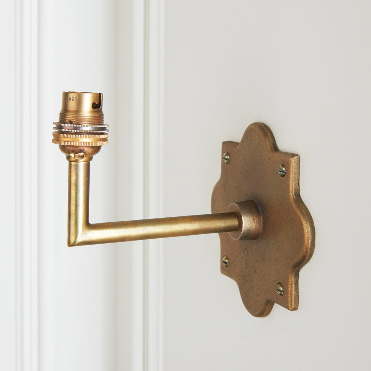 Endon Anvil Angle Wall Bracket Antique brass plate