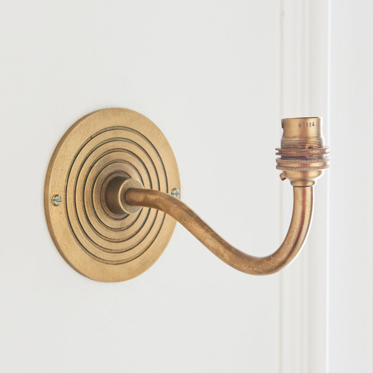 Endon Ripple Curve Wall Fitting Antique brass plate