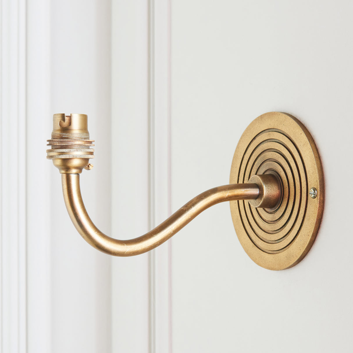 Endon Ripple Curve Wall Fitting Antique brass plate