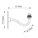 Endon Ripple Curve Wall Fitting Antique brass plate