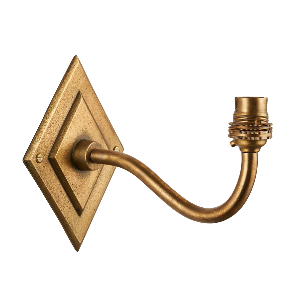 Endon Diamond Curve Wall Bracket Antique brass plate