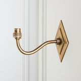 Endon Diamond Curve Wall Bracket Antique brass plate