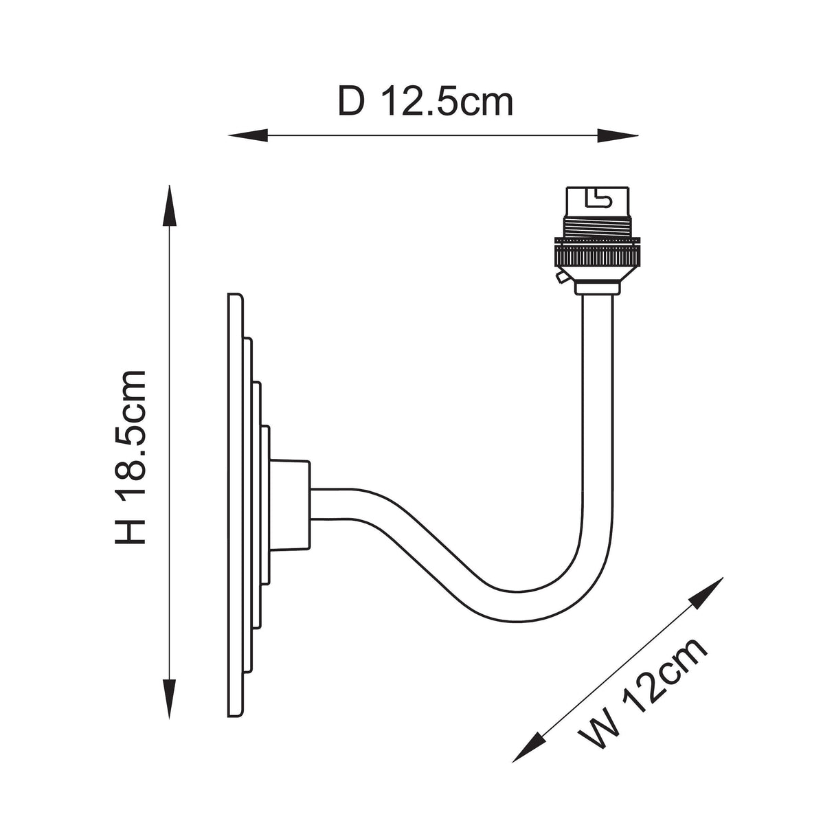 Endon Halo Swan Wall Fitting Antique brass plate