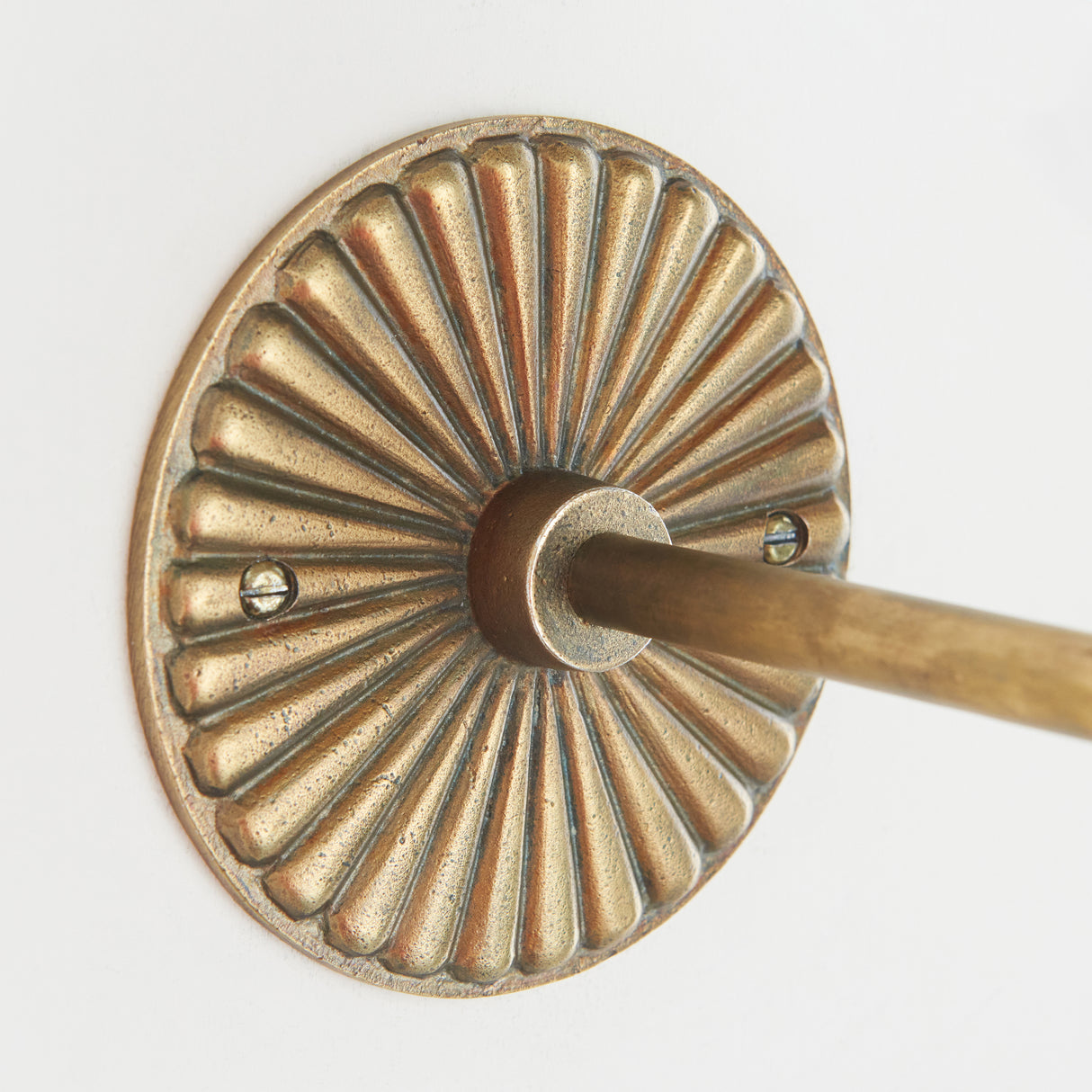 Endon Dahlia Angle Wall Fitting Antique brass plate