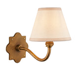 Endon Anvil Curve & Ivy 16cm Wall Antique brass & vintage white fabric
