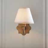 Endon Anvil Curve & Ivy 16cm Wall Antique brass & vintage white fabric