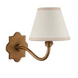 Endon Anvil Curve & Ivy 16cm Wall Antique brass & vintage white fabric