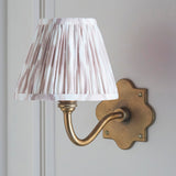 Endon Anvil Curve & Ikat 16cm Wall Antique brass & neutral print fabric