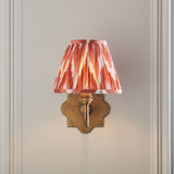 Endon Anvil Curve & Zigzag 16cm Wall Antique brass & apricot orange fabric