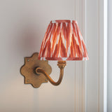 Endon Anvil Curve & Zigzag 16cm Wall Antique brass & apricot orange fabric