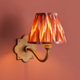 Endon Anvil Curve & Zigzag 16cm Wall Antique brass & apricot orange fabric
