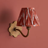 Endon Anvil Curve & Zigzag 16cm Wall Antique brass & apricot orange fabric