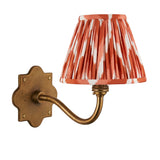 Endon Anvil Curve & Zigzag 16cm Wall Antique brass & apricot orange fabric
