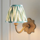 Endon Anvil Curve & Zigzag 16cm Wall Antique brass & cotswold green fabric