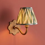 Endon Anvil Curve & Zigzag 16cm Wall Antique brass & cotswold green fabric