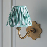 Endon Anvil Curve & Zigzag 16cm Wall Antique brass & cotswold green fabric