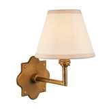 Endon Anvil Angle & Ivy 16cm Wall Antique brass & vintage white fabric