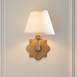 Endon Anvil Angle & Ivy 16cm Wall Antique brass & vintage white fabric