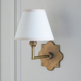 Endon Anvil Angle & Ivy 16cm Wall Antique brass & vintage white fabric