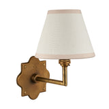 Endon Anvil Angle & Ivy 16cm Wall Antique brass & vintage white fabric