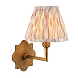 Endon Anvil Angle & Ikat 16cm Wall Antique brass & neutral print fabric