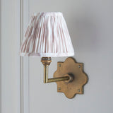Endon Anvil Angle & Ikat 16cm Wall Antique brass & neutral print fabric