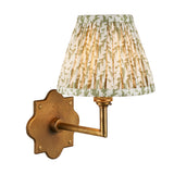 Endon Anvil Angle & Leaf 16cm Wall Antique brass & herb garden green fabric