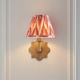 Endon Anvil Angle & Zigzag 16cm Wall Antique brass & apricot orange fabric