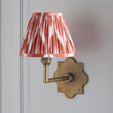 Endon Anvil Angle & Zigzag 16cm Wall Antique brass & apricot orange fabric