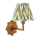 Endon Anvil Angle & Zigzag 16cm Wall Antique brass & cotswold green fabric