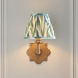 Endon Anvil Angle & Zigzag 16cm Wall Antique brass & cotswold green fabric