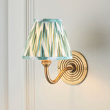 Endon Ripple Curve & Zigzag 16cm Wall Antique brass & cotswold green fabric