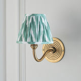 Endon Ripple Curve & Zigzag 16cm Wall Antique brass & cotswold green fabric