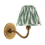 Endon Ripple Curve & Zigzag 16cm Wall Antique brass & cotswold green fabric