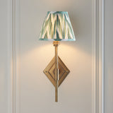 Endon Diamond Tall & Zigzag 16cm Wall Antique brass & cotswold green fabric