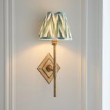 Endon Diamond Tall & Zigzag 16cm Wall Antique brass & cotswold green fabric