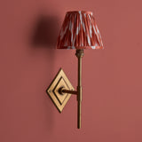 Endon Diamond Tall & Zigzag 16cm Wall Antique brass & apricot orange fabric