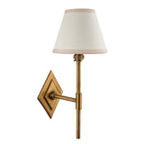 Endon Diamond Tall & Ivy 16cm Wall Antique brass & vintage white fabric