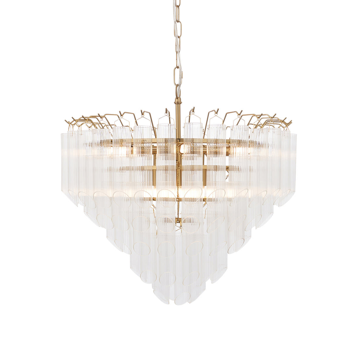 Endon Toulouse Chandelier Satin Brass & Angled Glass