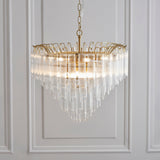 Endon Toulouse Chandelier Satin Brass & Angled Glass