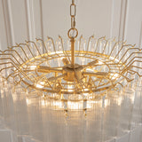 Endon Toulouse Chandelier Satin Brass & Angled Glass
