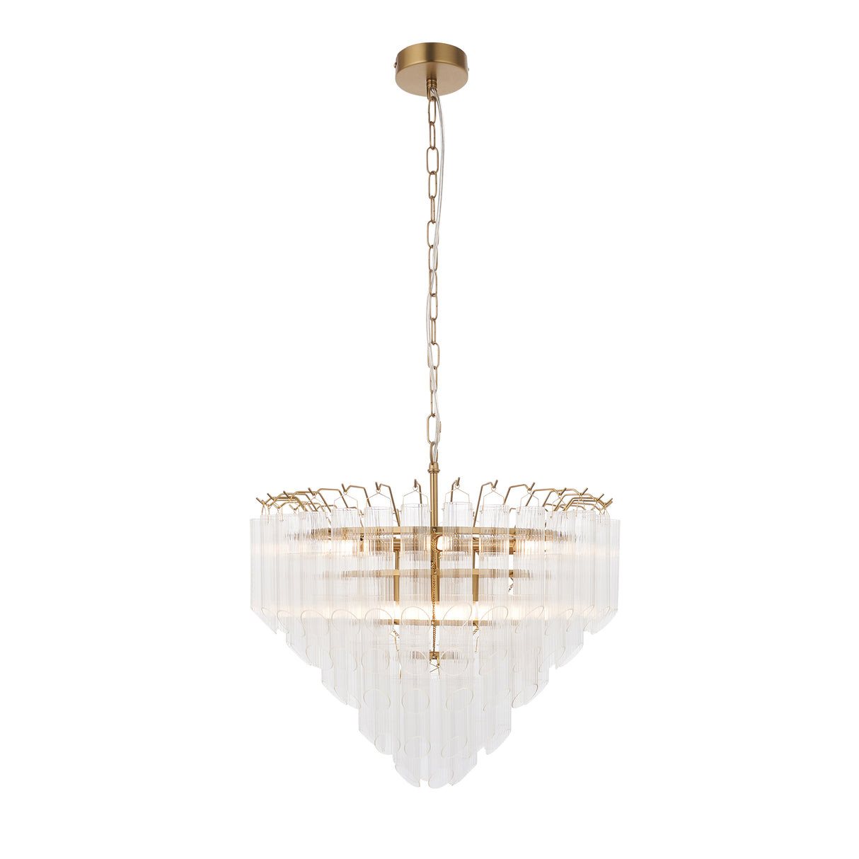 Endon Toulouse Chandelier Satin Brass & Angled Glass