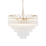 Endon Toulouse Chandelier Satin Brass & Ribbed Glass