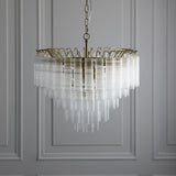 Endon Toulouse Chandelier Satin Brass & Ribbed Glass